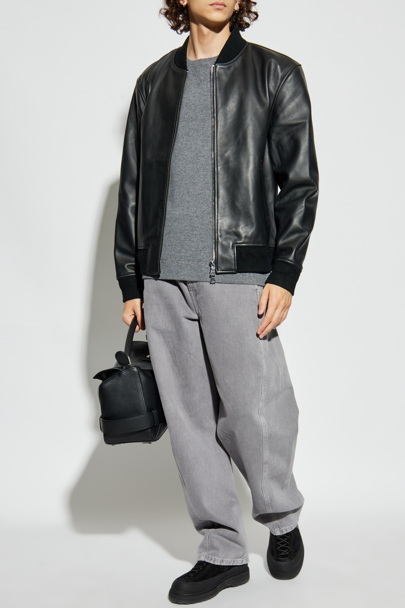 Black Leather jacket 'Christo' Officine Generale - Vitkac AS